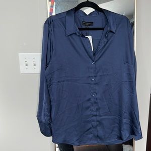 New Navy Silky Blouse